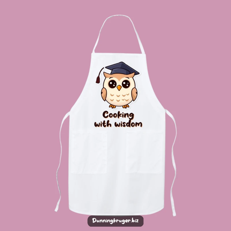 Funny Graduation Owl Kitchen Apron, Wise Chef Humor Gear, Great Funny Gift