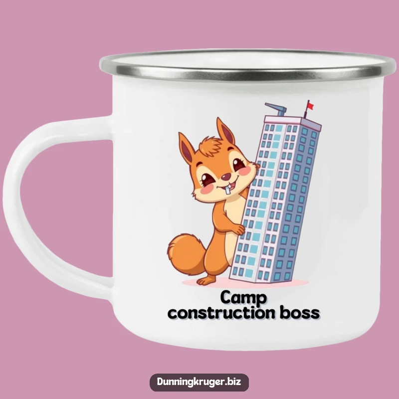 Funny Squirrel Architect Camping Mug - Accidental Skyscraper Builder Outdoor Gift