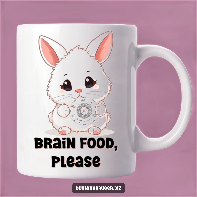 Funny Bunny Scientist Mug - Curious Rabbit Examines Complex Diagram Gift