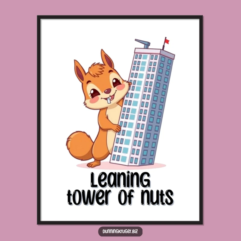 Funny Squirrel Architect Digital Art - Accidental Skyscraper Builder Printable Gift