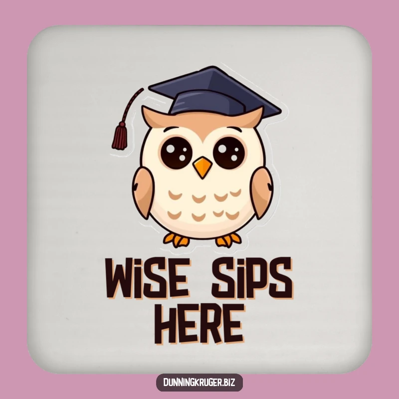 Funny Graduation Owl Coasters, Wise Drink Protection, Unique Funny Gift