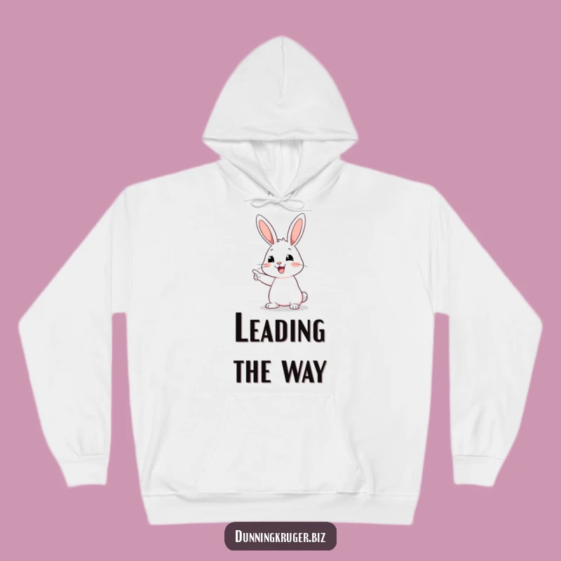 Funny Pointing Rabbit Hoodie, Cozy Mystery Sweatshirt, Ideal Quirky Gift