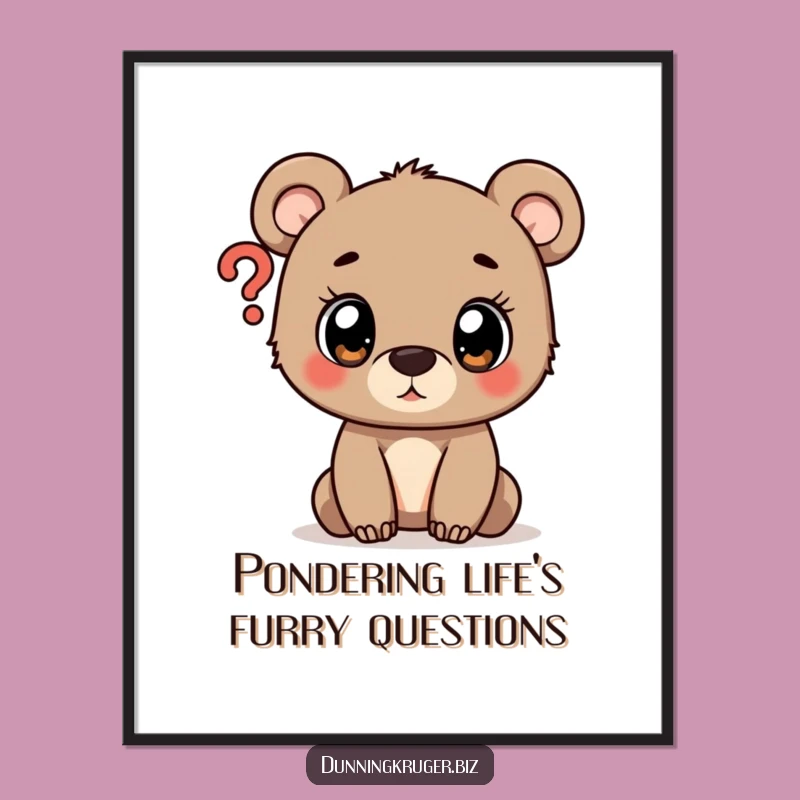 Free Printable Funny Bear Cub Wall Art - Cute Curious Cub Downloadable Decor!