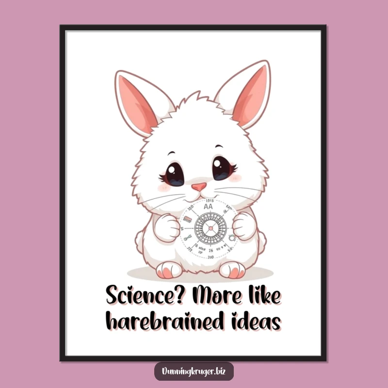 Funny Free Printable Wall Art: Curious Bunny & Science - Quirky Downloadable Decor