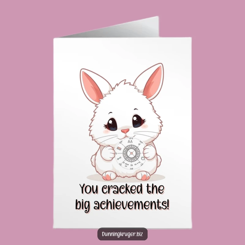 Free Printable Congrats Card: Curious Bunny & Science - Funny Downloadable Achievement