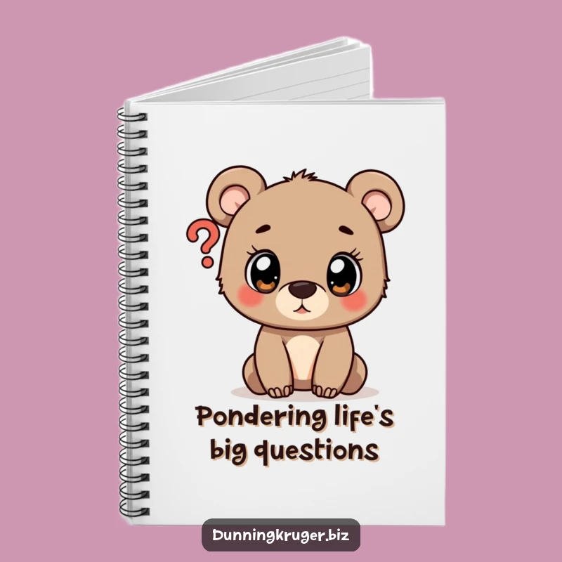 Funny Curious Bear Cub Question Mark Notebook - Jot Down Ideas Gift