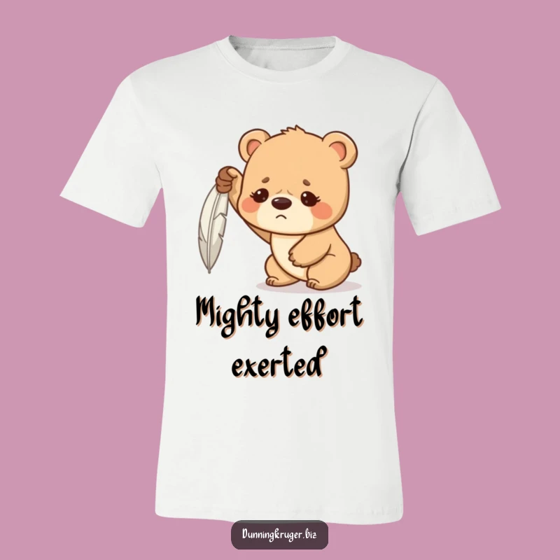 Funny Bear Cub T-Shirt - Strong Cub Lifts Feather Struggle Tee Gift
