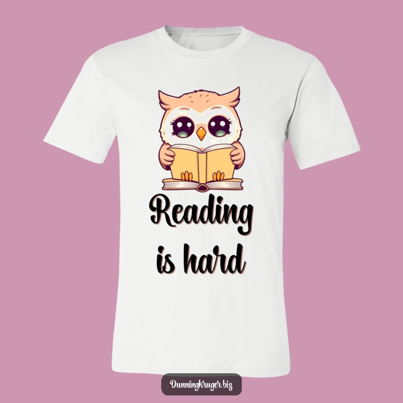 Funny Giggling Owl T-Shirt - Wide-Eyed Blank Stare Book Tee Gift