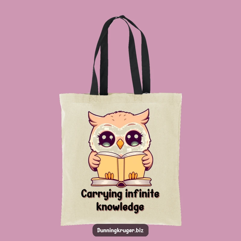 Funny Giggling Owl Tote Bag - Wide-Eyed Book Humor Accessory Gift