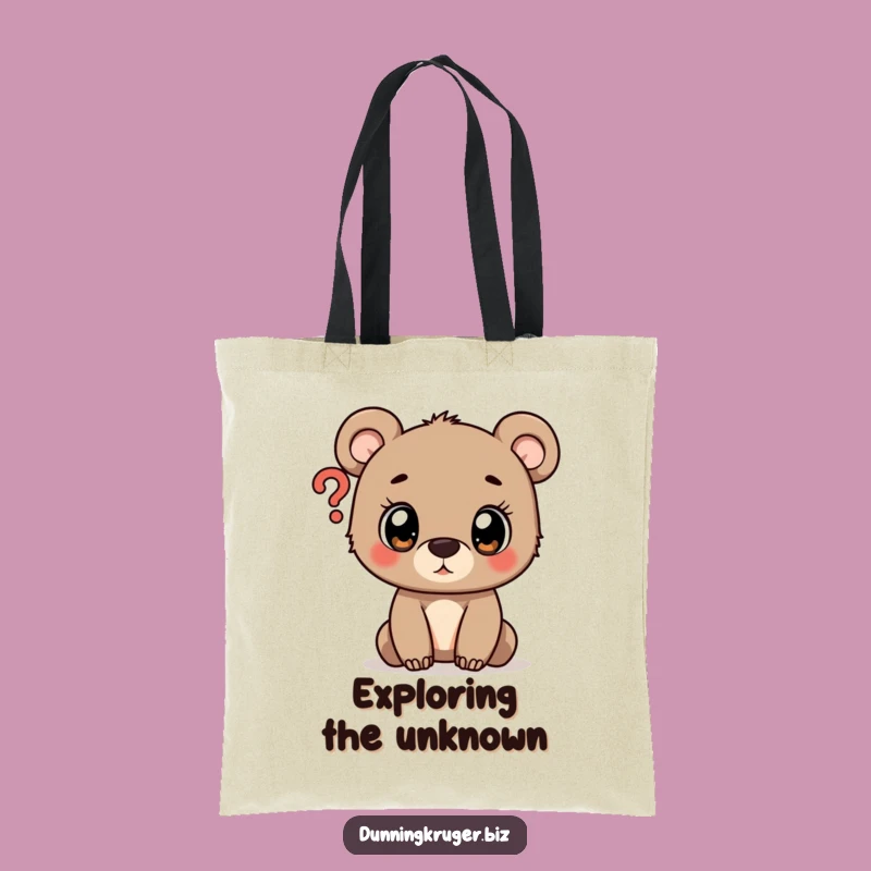 Funny Curious Bear Cub Question Mark Tote Bag - Carry Your Thoughts Gift